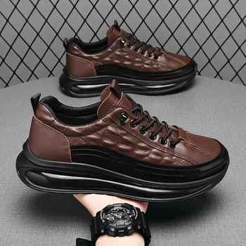 2023 Muške kožne cipele u retro stilu Svakodnevne cipele od prave kože s uzorkom aligator Casual obuća Muška cipele na platformu Muška obuća