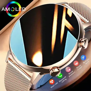 2023 Originalni 18-mm AMOLED HD Ekran Ženske pametni Sat Bluetooth Poziv vodootporan NFC Ženske pametni sat Za Android i IOS + KUTIJA