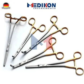 Njemačka, 5 komada stezaljke za histerektomiju Zeppelin, posebne obujmice za vaginalni porodiljstvo i гинекологической kirurgija kirurški alat škare
