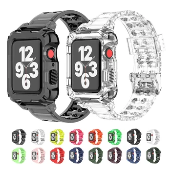 Novi Transparentni Silikon Remen Za Apple Watch Band SE 7 6 5 4 3 2 Narukvica 45 mm 44 mm 42 mm 40 mm 38 mm Za iWatch Glacier Jelly
