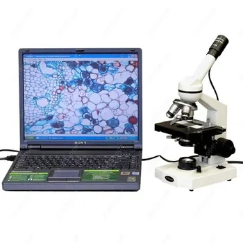 Složeni mikroskop-AmScope Donosi složeni mikroskop 40X-1000X s 3D-mehanički pozornice + 2-megapikselna kamera
